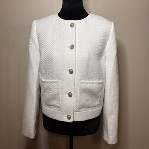 J.Crew Women's Tweed Lady Jacket White Size 6 New With Tags